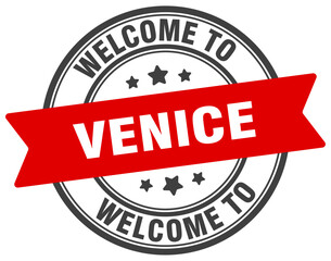 Welcome to Venice stamp. Venice round sign