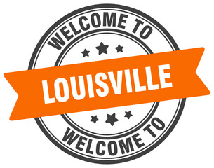 Welcome to Louisville stamp. Louisville round sign