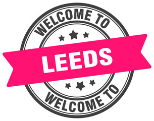 Welcome to Leeds stamp. Leeds round sign