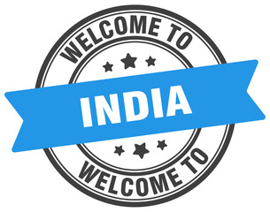 Welcome to India stamp. India round sign