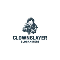 Clown slayer logo vector illustration
