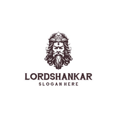 Lord shankar logo vector illustration