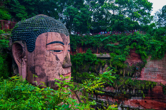 Leshan Giant Buddha, the largest stone Buddha on earth, Mount Emei Scenic Area, UNESCO World Heritage Site, Leshan, Sichuan, China
