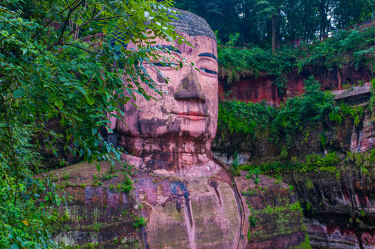 Leshan Giant Buddha, the largest stone Buddha on earth, Mount Emei Scenic Area, UNESCO World Heritage Site, Leshan, Sichuan, China
