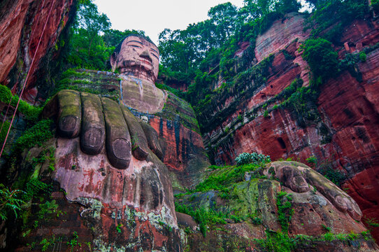 Leshan Giant Buddha, the largest stone Buddha on earth, Mount Emei Scenic Area, UNESCO World Heritage Site, Leshan, Sichuan, China