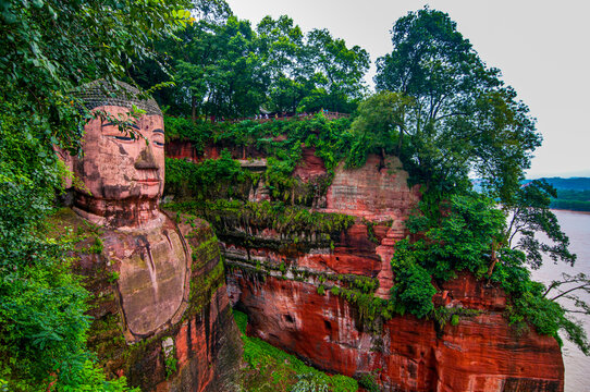 Leshan Giant Buddha, the largest stone Buddha on earth, Mount Emei Scenic Area, UNESCO World Heritage Site, Leshan, Sichuan, China