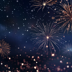 Obraz premium fireworks over the night sky, nice background with fireworks sparkling in the night sky 