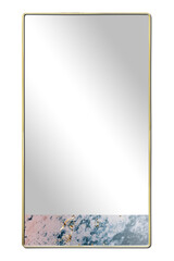 Gold framed mirror mockup transparent png