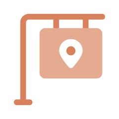 An amazing icon of location board in editable style