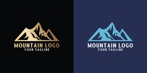 minimalist mountain logo design icon vector template