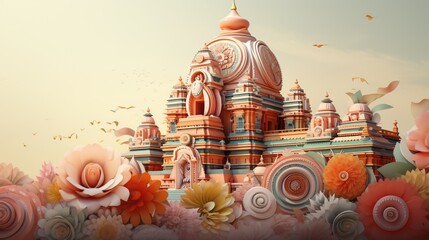 Rath yatra festival for lord jagannath puri odisha festival on pastel background