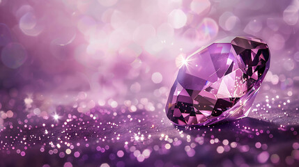 Purple diamond on a shiny purple background.