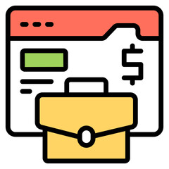 A beautiful design icon of online work

