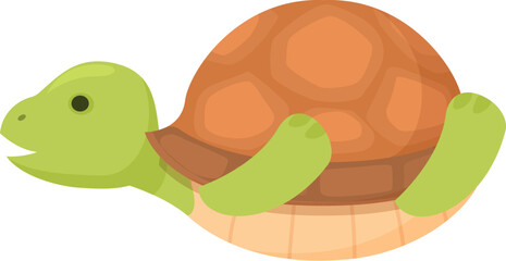 Adorable and playful cartoon turtle illustration with a cheerful and friendly character, featuring a cute green and brown shell
