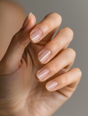 Fototapeta premium Manicured Hands Showcase the Benefits of Regular Cuticle Care for Healthy,Radiant Nails