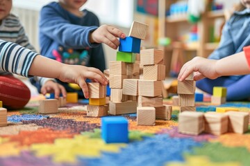 Obraz premium Activities within the kindergarten classroom