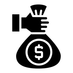 A glyph design icon of profit

