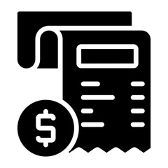 A solid design icon of bill

