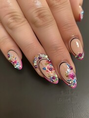 Vibrant and Intricate Nail Art Showcasing Creativity and Self-Expression