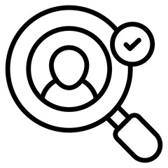 A linear design icon of search candidate

