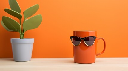 Happy Fathers day concept mug on table