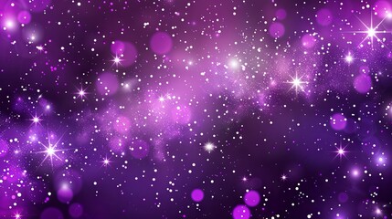 Vibrant Violet Sparkle Background with Glowing Lights and Twinkling Stars - Vector Illustration