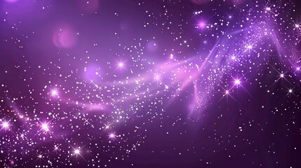 Vibrant Violet Sparkle Background with Glowing Lights and Twinkling Stars - Vector Illustration