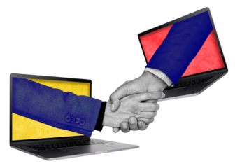 Png online networking handshake business deal remixed media
