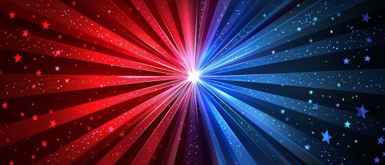 Contemporary starburst designs in patriotic colors, perfect for celebrating Independence Day