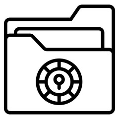 A line design icon of folder security

