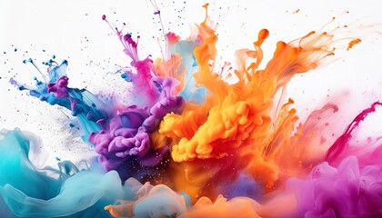Colourful Explosion: AI-Generated Scattered and Splashed Paint Dust Background