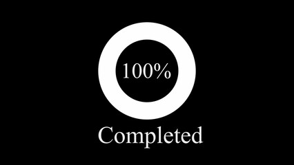 file transfer progress circle icon isolated on black background