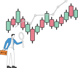 Analyze stock market Businessman