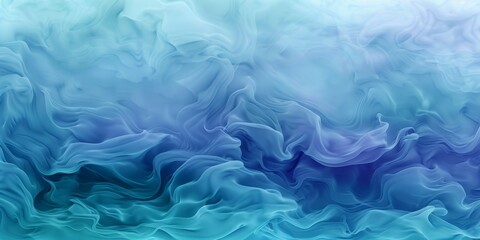 Watercolor waves, blending aqua, teal, and indigo in a seamless, flowing pattern that mimics the gentle movement of water, ai generated