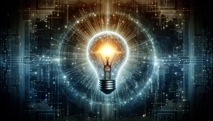Innovative Technology Concept with Light Bulb