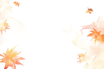 Maple png leaf border background watercolor spring/autumn/winter season