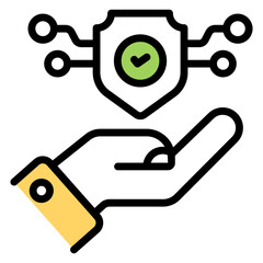 A flat design icon of security shield

