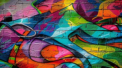 Fototapeta premium An abstract graffiti wall with a color-shifting chameleon effect