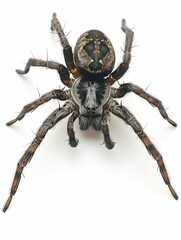 Fototapeta premium A detailed shot of a trapdoor spider on a white background 100