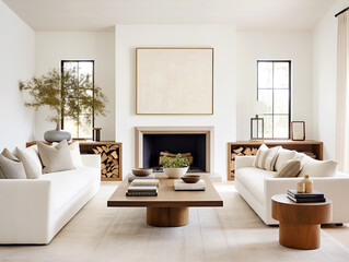 Farmhouse interior design of modern living room.