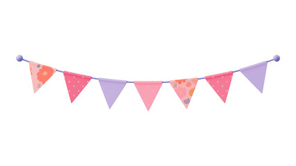 Fototapeta premium Party flags sticker png, 3d birthday graphic, transparent background