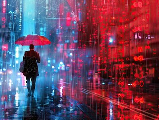 Matrix-like digital rain
