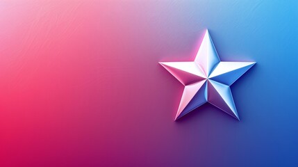 4th of July themed design with a white star on a gradient blue to red background, perfect for banners and cards