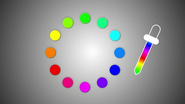 Rotating Color Wheel. Color Picker Animated Video. 4K