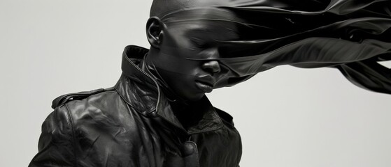 black fashion art statue of a unknown man 