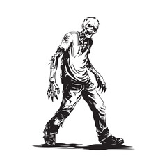 Zombie walk Vectors and Illustrations isolated on white