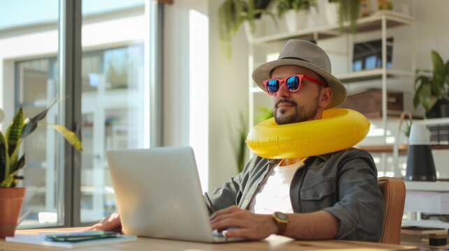 The man with summer gear