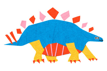 Dinosaur png, stegosaurus paper craft clipart, transparent background © Rawpixel.com