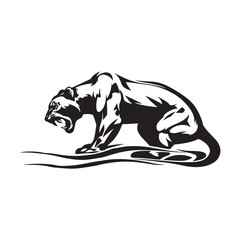Panther vector stock vector. Black stylized silhouette of panther. Vector wildcat illustration
