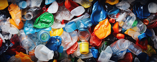 Colorful Pile of Plastic Bottles